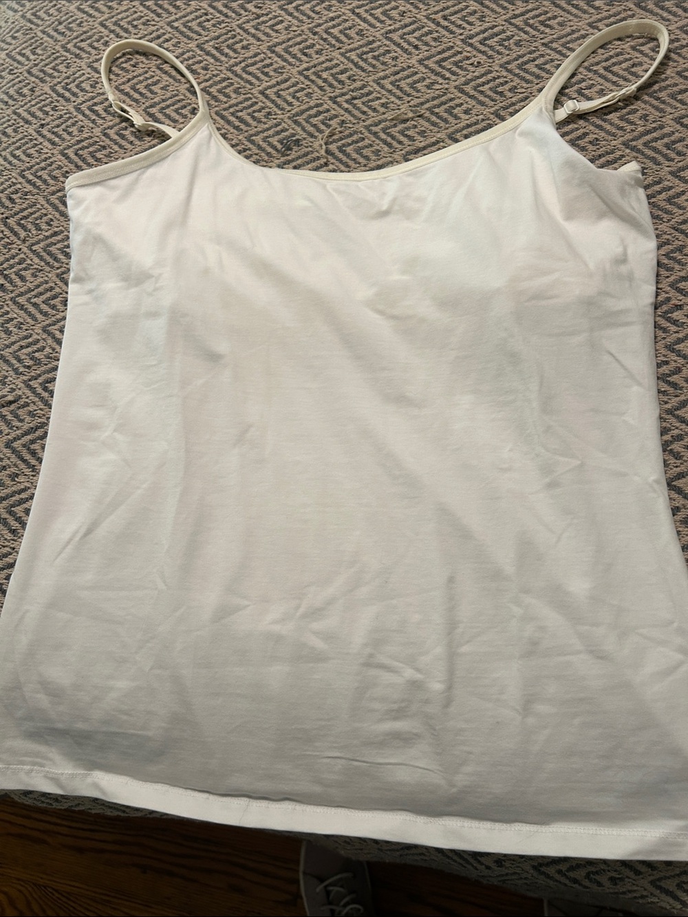 Pact Women's Ivory Spaghetti Strap Camisole shelf bra unpadded